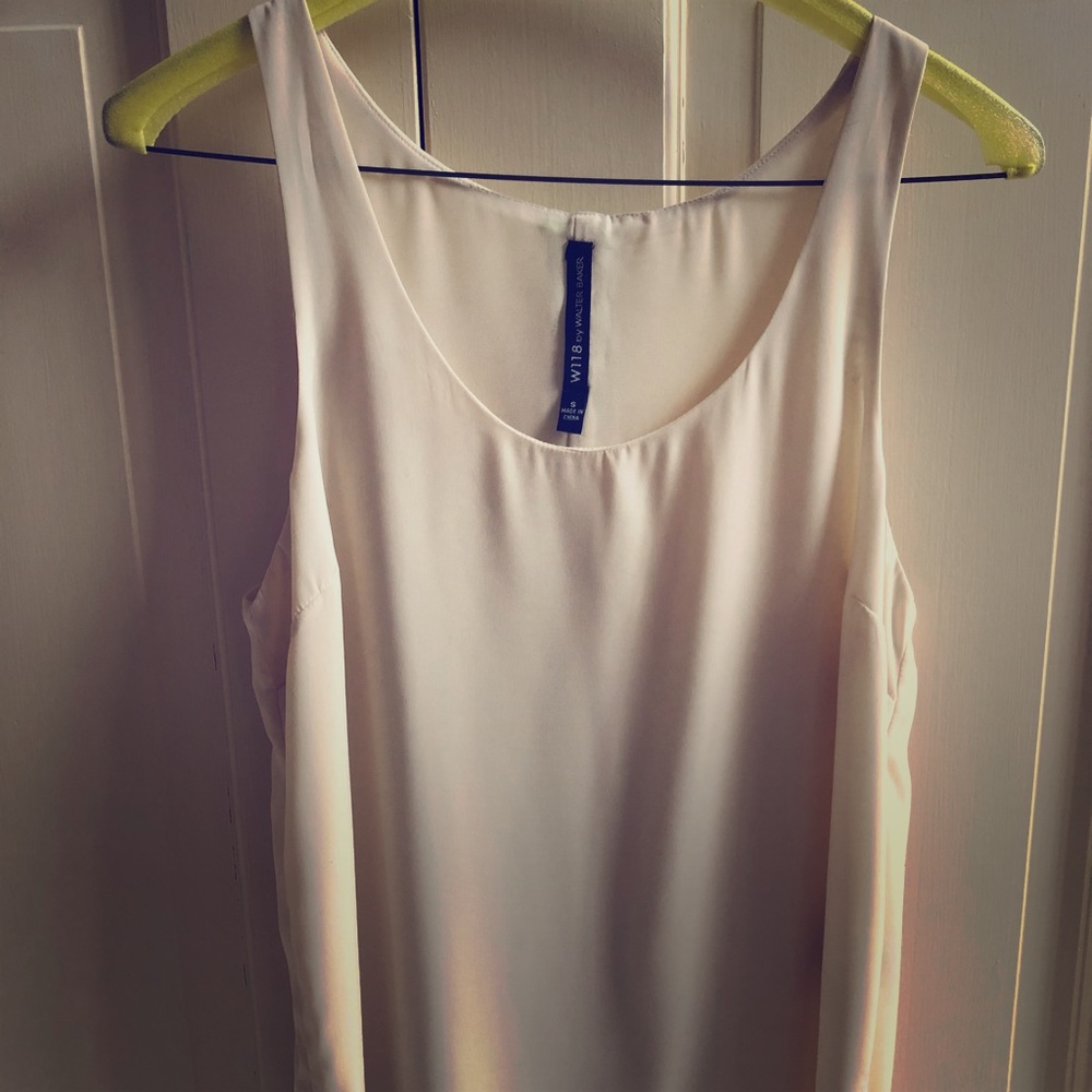 Sleeveless cream with lime stripe top